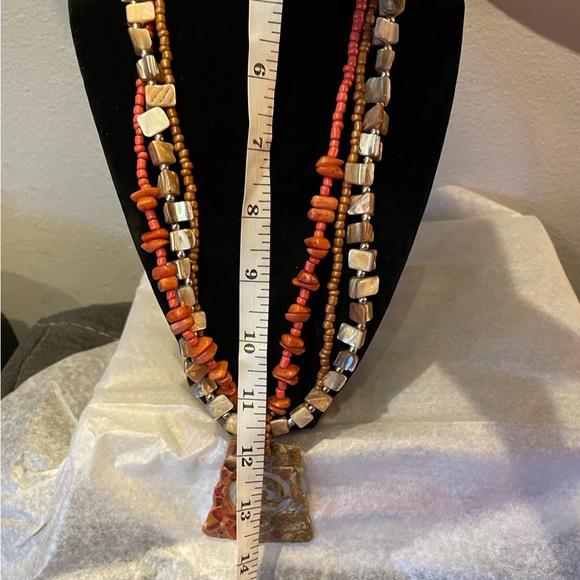 Sandstone Pendant and Crystal Necklace - Picture 2 of 3